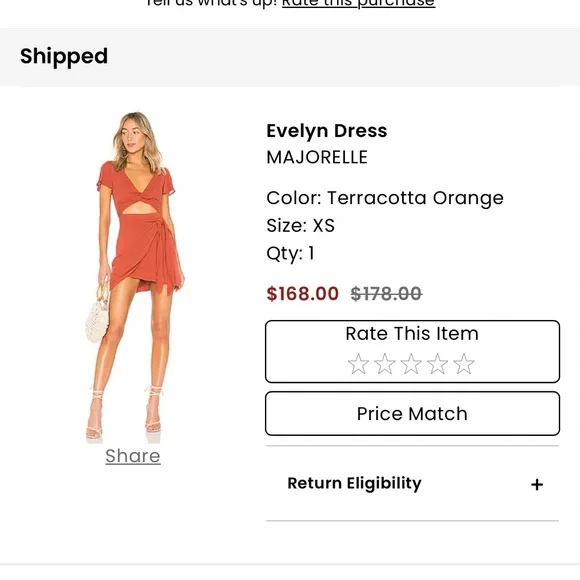 MAJORELLE Evelyn Dress XS